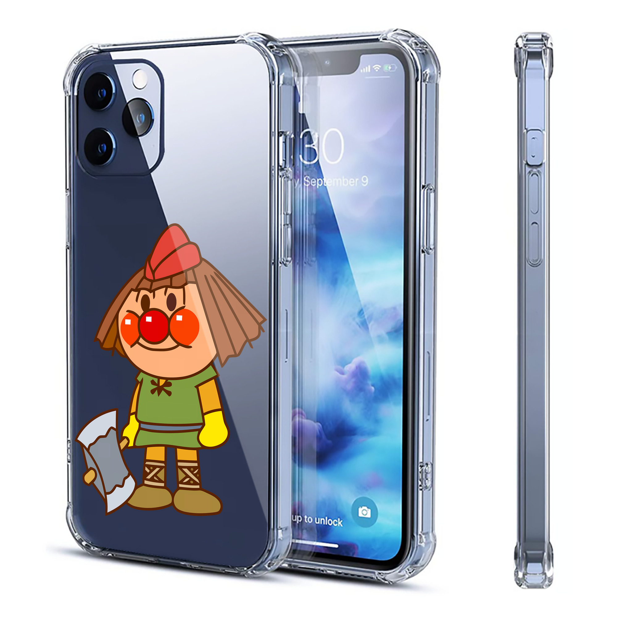 （画像用） アンパンマン Anpanman 【iPhone 12シリーズ対応】透明スマホケース（クリアソフトケース）